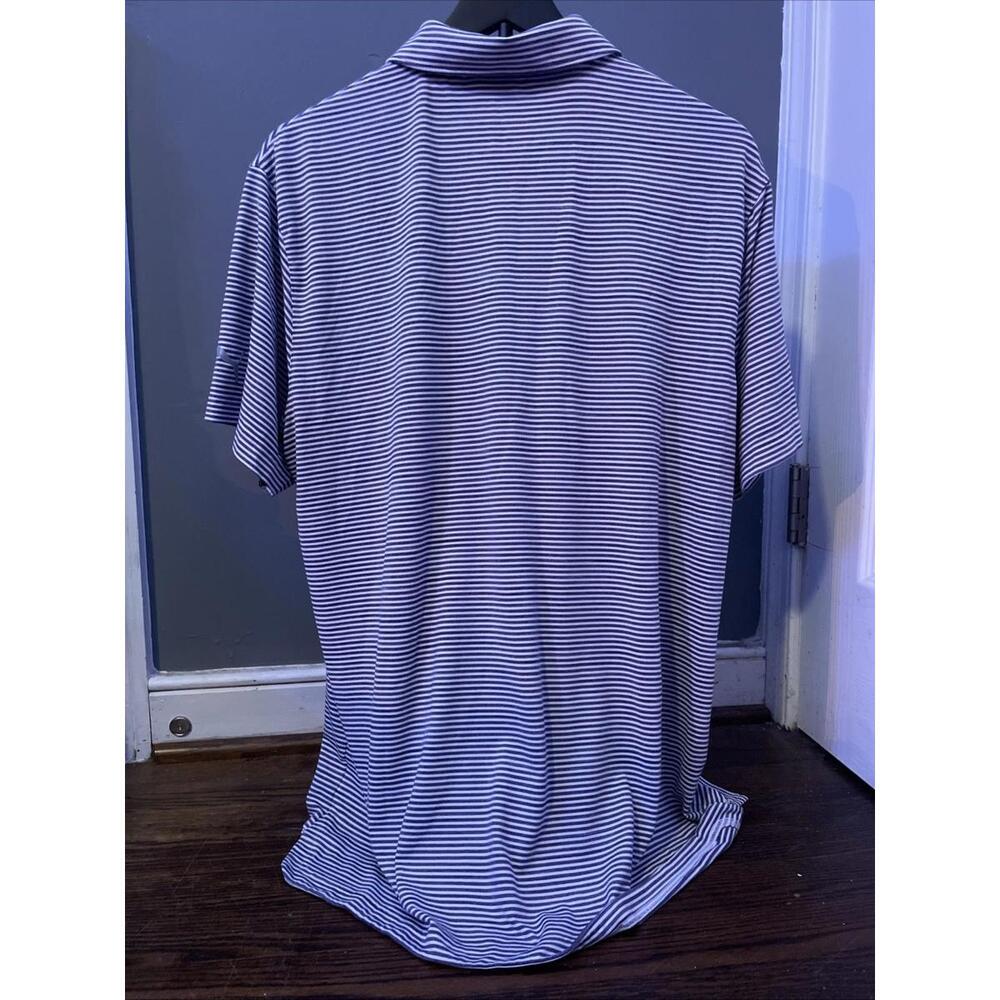 PUMA GOLF POLO MENS SIZE LARGE WHITE OPURPLE STRIPPED - Picture 3 of 3